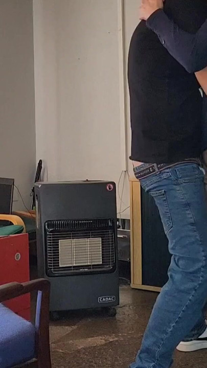 Fucking my neighbour's wife standing missionary while he is in the bathroom | Clip 1