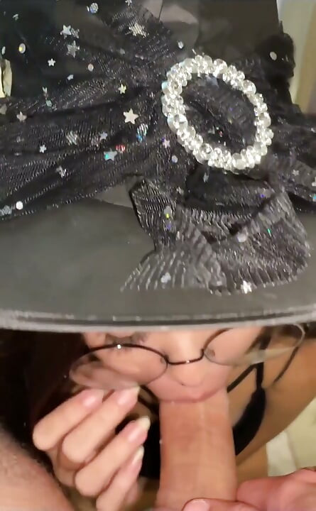 And This View of the Little Witch Sucking with Her Back to the Mirror