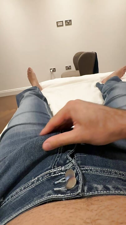 POV Solo Masturbation in Blue Jeans - cumming in fleshlight