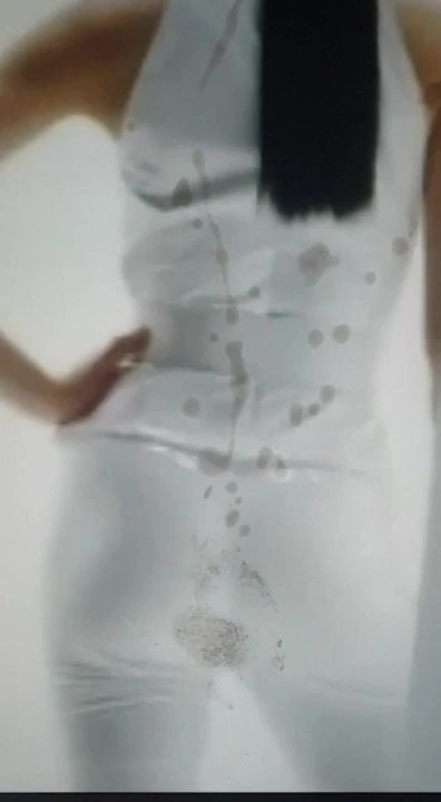 yuna kim Tight white body suit butt cum tribute