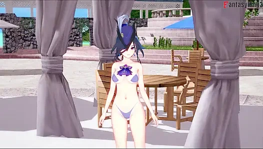 Clorinde делает минет в бикини в видео от первого лица - Genshin Impact