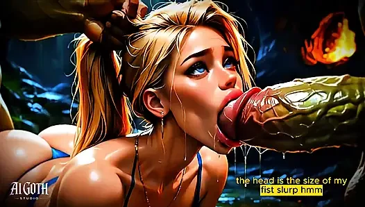 Desperate Blonde Bimbo Takes HUGE ORC COCK in The Woods - 4K AI Fantasy