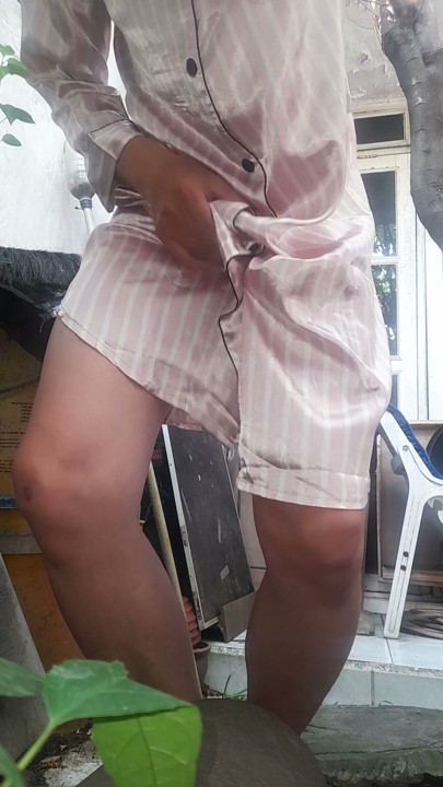 Satin Pajamas Dress Fetish Crossdresser Masturbation Cum | Clip 2