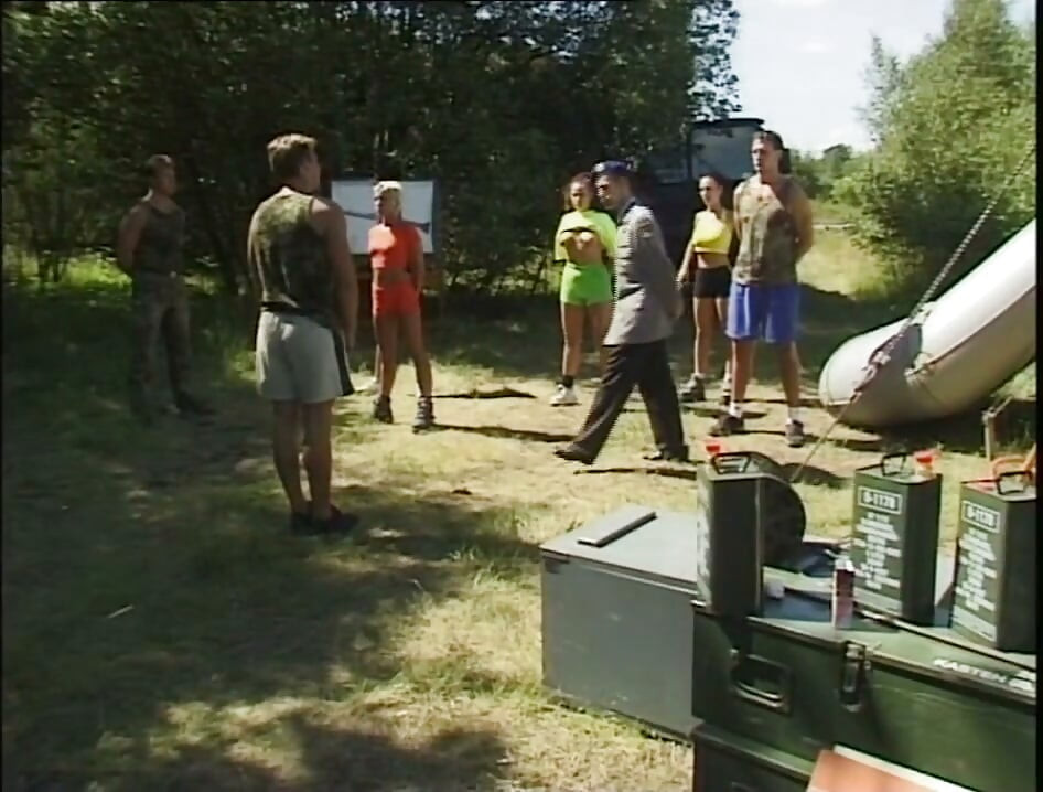 Soldiers Have Group Sex Outdoors in the Camp with Slutty Hikers