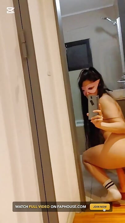 I Couldn't Stop Looking at the Mirror... Could You? Giant Dildo Session in Front of the Mirror