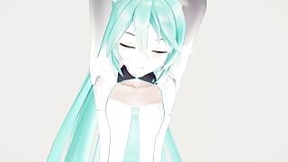 Hatsune Miku strip-tease hentai addiction, chanson MMD 3D - Akino Wistaria - Couleur de cheveux bleus Modifier Smixix