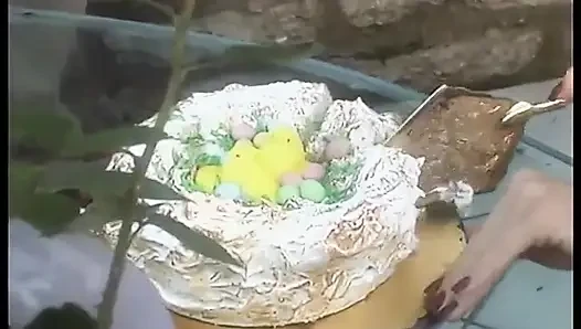 Black Guy in the Bath Tub with Soda Thru His Blonde Fuck Slut's Pussy