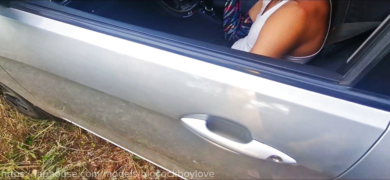 A stranger on the highway sucked a sissy's big cock until he came hot loads!