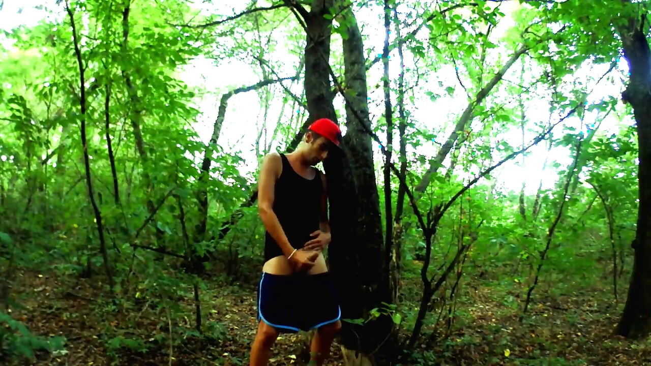 7 Minutes Fast Intense Huge Dick Jerking off in the Evening Woods