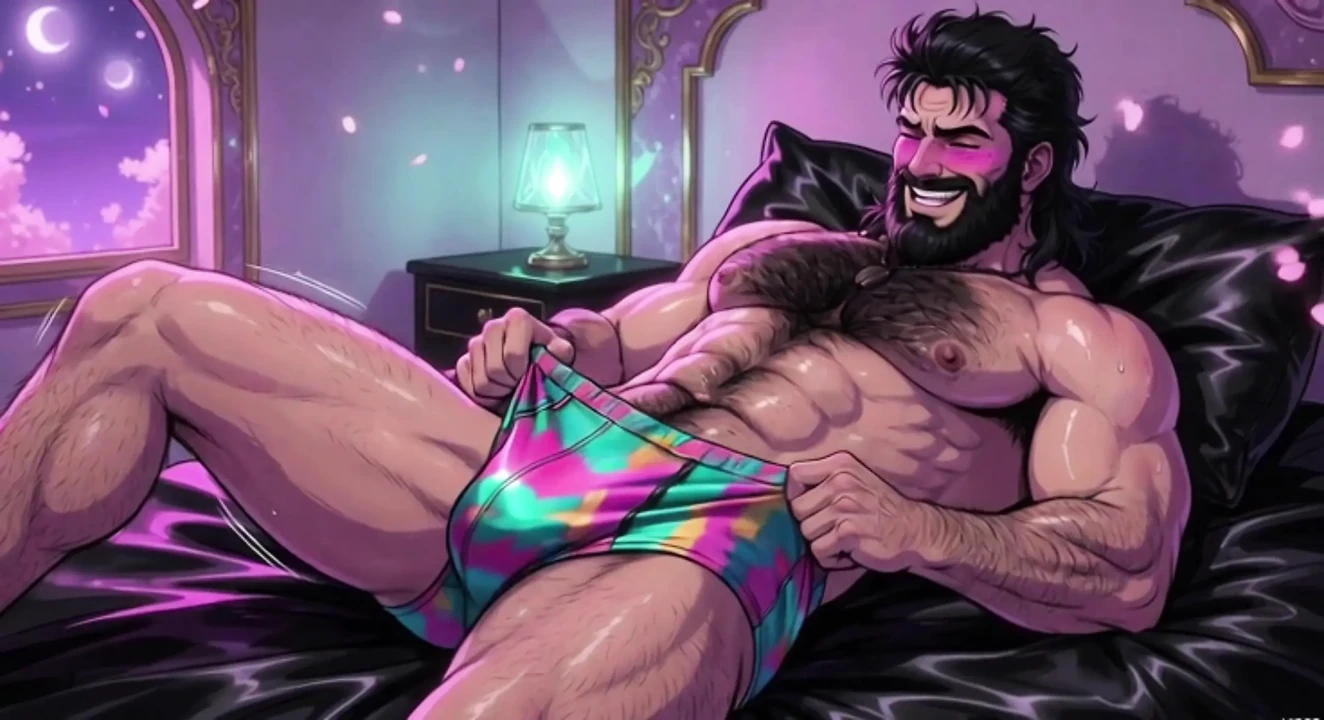 Hot Muscular Guys Silk Sheets Animation