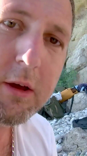 Captivating moment from "Blond beach babe with big tits squirts and fucks stranger"