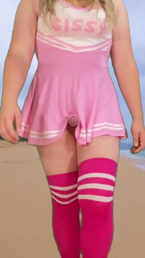 Big tits shemale beach walk | Clip 1