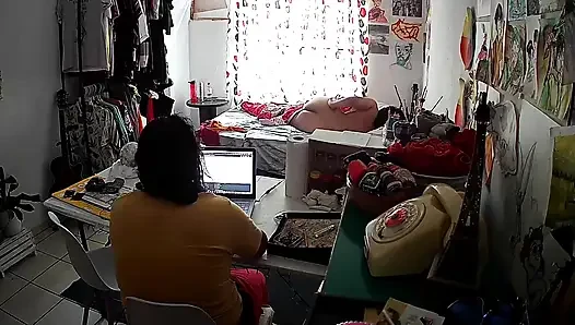 Stepfather on the Stepdaughter While Doing Homeoffice