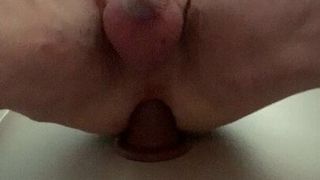 BBC dildo with cum in athletic male ass
