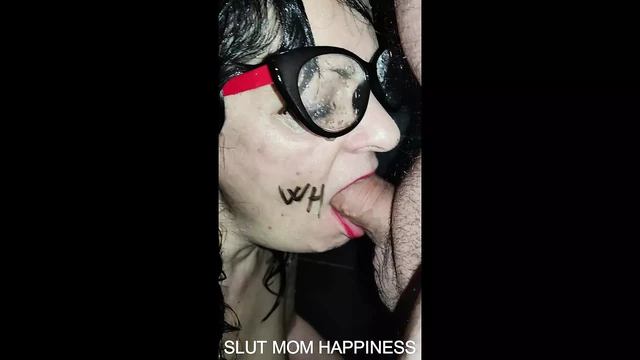 Piss-wet mom with big tits and a tit tag swallows cock