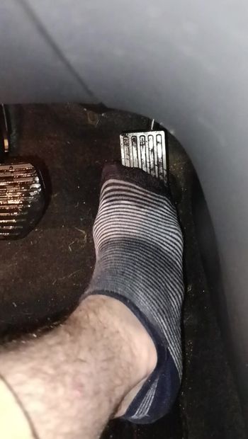I like to slide my foot on my pedal full of oil