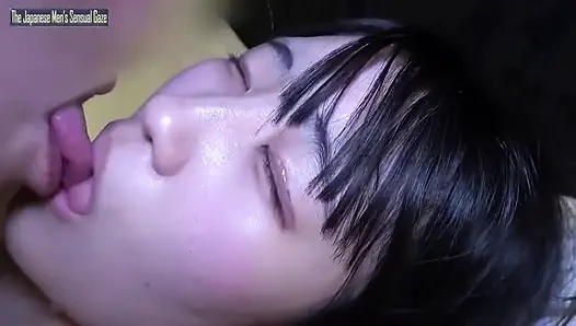 Full Face Reveal Black Hair Elegant Beauty Flashing Peace Sign Sloppy Blowjob Leads to Creampie