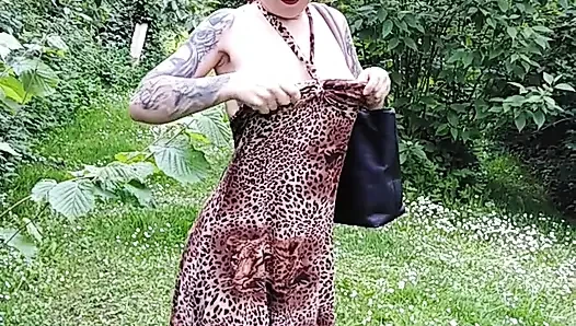 In the Middle of the Forest a Horny Slut Fills All the Holes