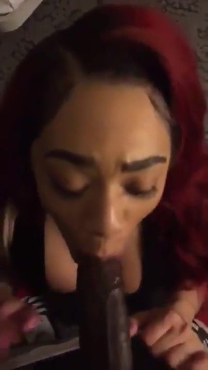 Ebony sucking cock