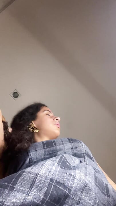 POV - hairy pussy sits on your face... and ride a dildo