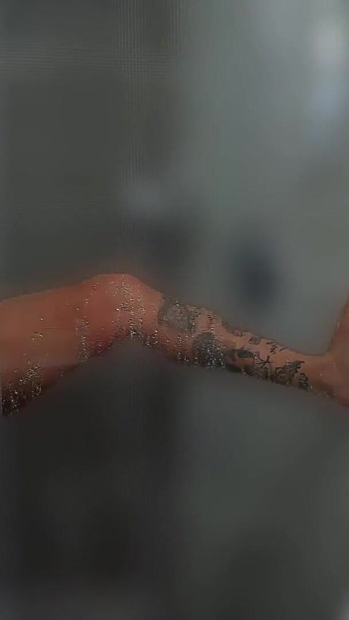 BRUNETTE BIG TITS TOUCHES IN THE BATHROOM AFTER GYM | Clip 2