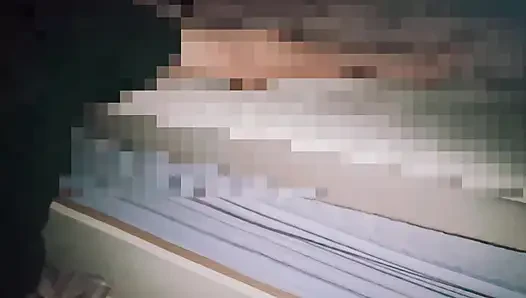 Just next to my sister's bed! Chastity cage vibrator masturbation in a slutty microskirt and white lace stockings