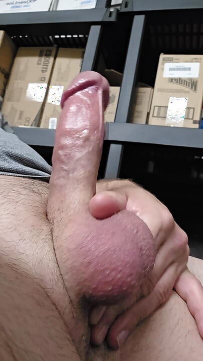 Slowly stroking my cock