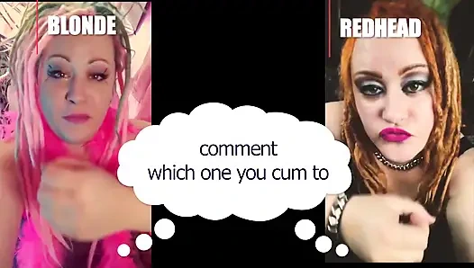 Комментарий, какой из них заставил тебя кончить, блондинка или рыжая натуральная версия