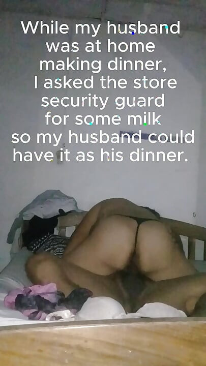 The security guard of the supermarket fucked my wife.