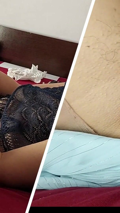 Key moment from "Horny mom undresses and masturbates with moans. Naughty sexy milf tries on naked clothes."