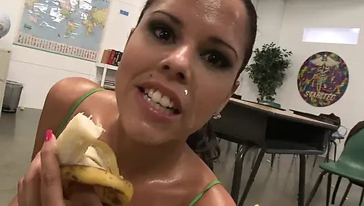 Long Haired Babe Want to Experiment with Long Dildo and a Real Cock