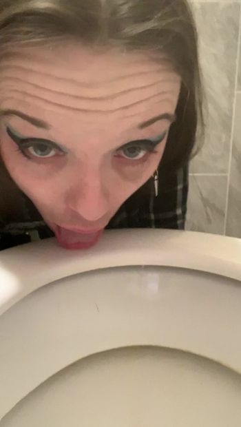 Cleaning the toilet with my mouth