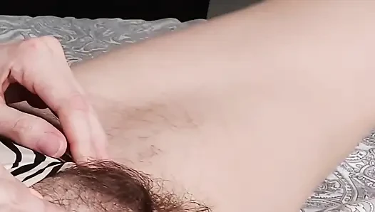 Intense Female Orgasm with Moaning. Masturbating with Her Fingers on Her Clitoris