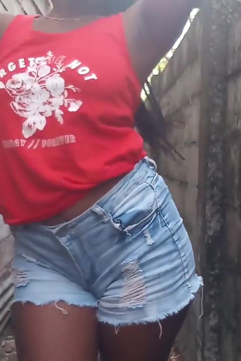 Teasing in Sexy Hot Pants Squeezing My Boobs Spanking My Booty