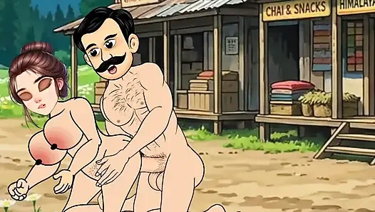 Cartoon video of Swati and shopkeeper Ramu's funny sex. Big cock fucking.