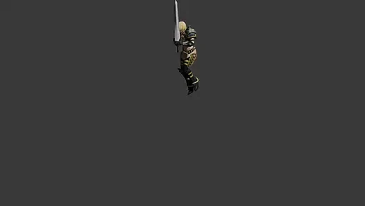 a girl dancing with sword