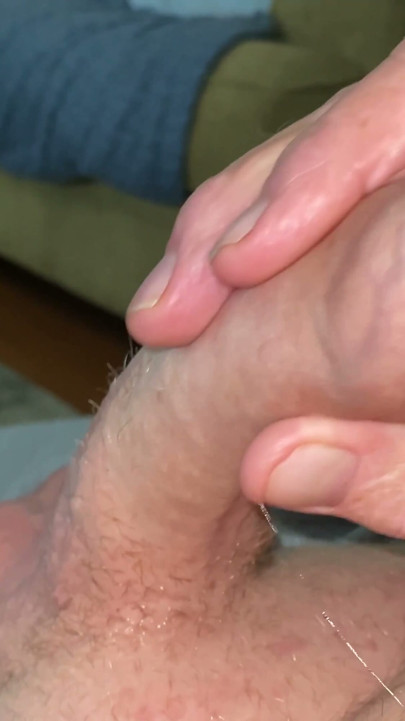 Stroking uncut cock | Clip 1