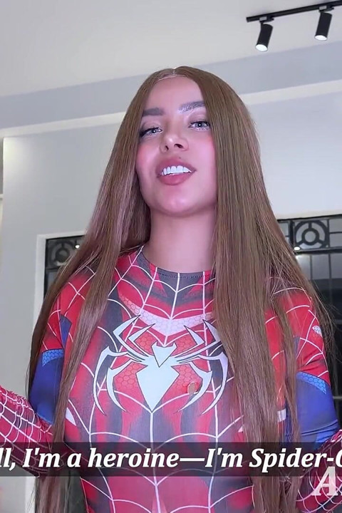 This Spider-girl Costume Is Really Tight on Me, Stepbro. Unzip It and Fuck Me