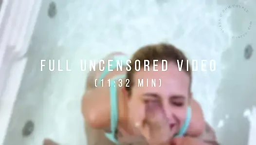 Hot Tub With My Hot Blonde Stepsister Ends in a Cum Swallow