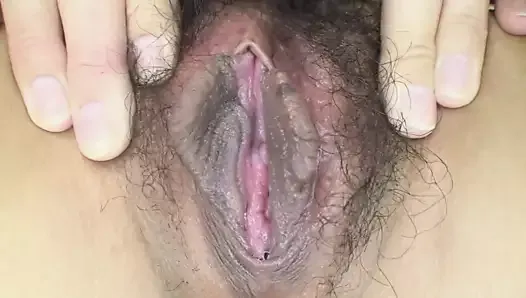 Hairy asian pussy fucked after pink vibrator