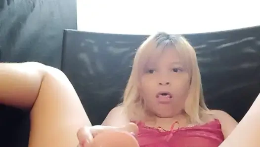 Blonde with her playing