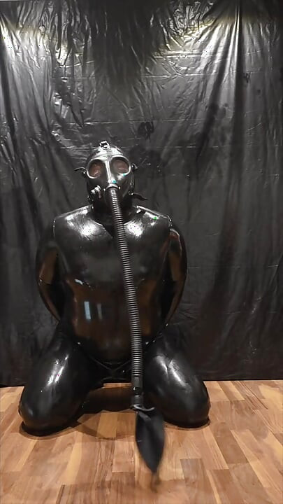 Tied up rubber doll remotely controlled to orgasm