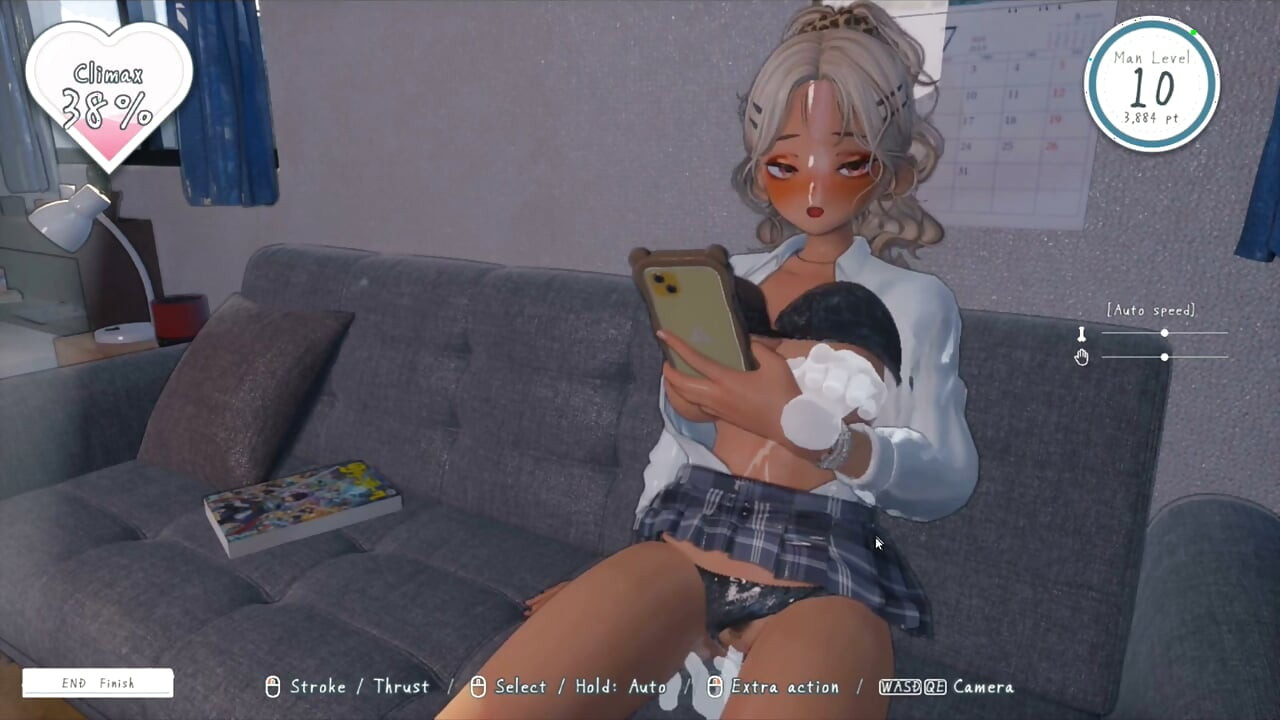 Hentai-spill - Gulhåret college-gyaru sexscener - hemmelig etter-skole-treffsted med gyarus