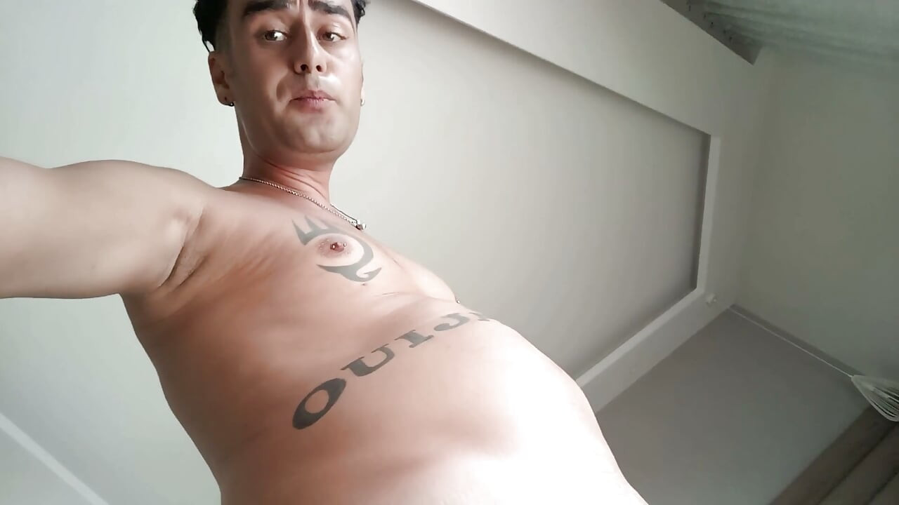 Show off Bloated Belly, Jerk off and Show off Belly Again
