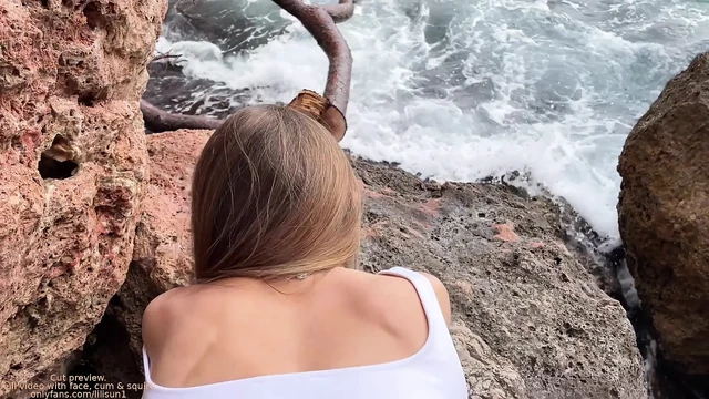 Amigo fucked the climber in the mouth and pussy right on the edge of the cliff
