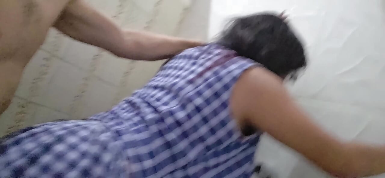 Horny stepsister enters the bathroom to tease stepbrother with loud moans in hot POV