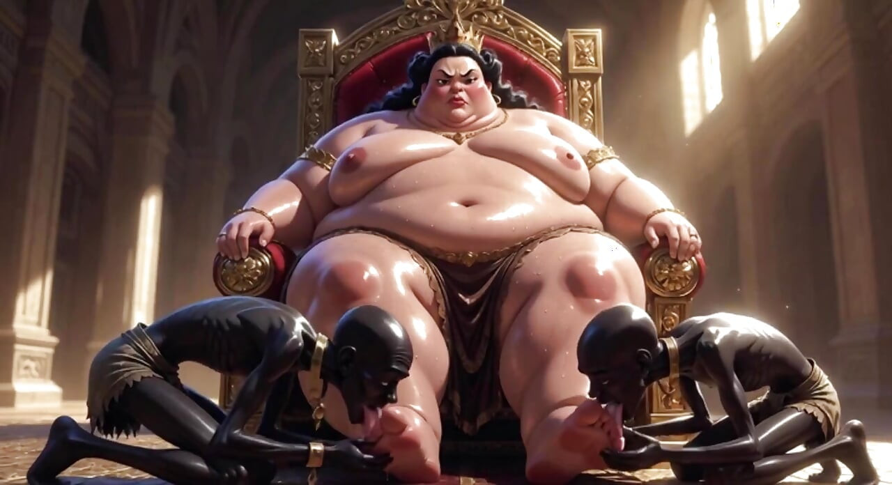 Huge BBW Mistress Foot Worship - Slaves Licking Her Feet to Ecstasy