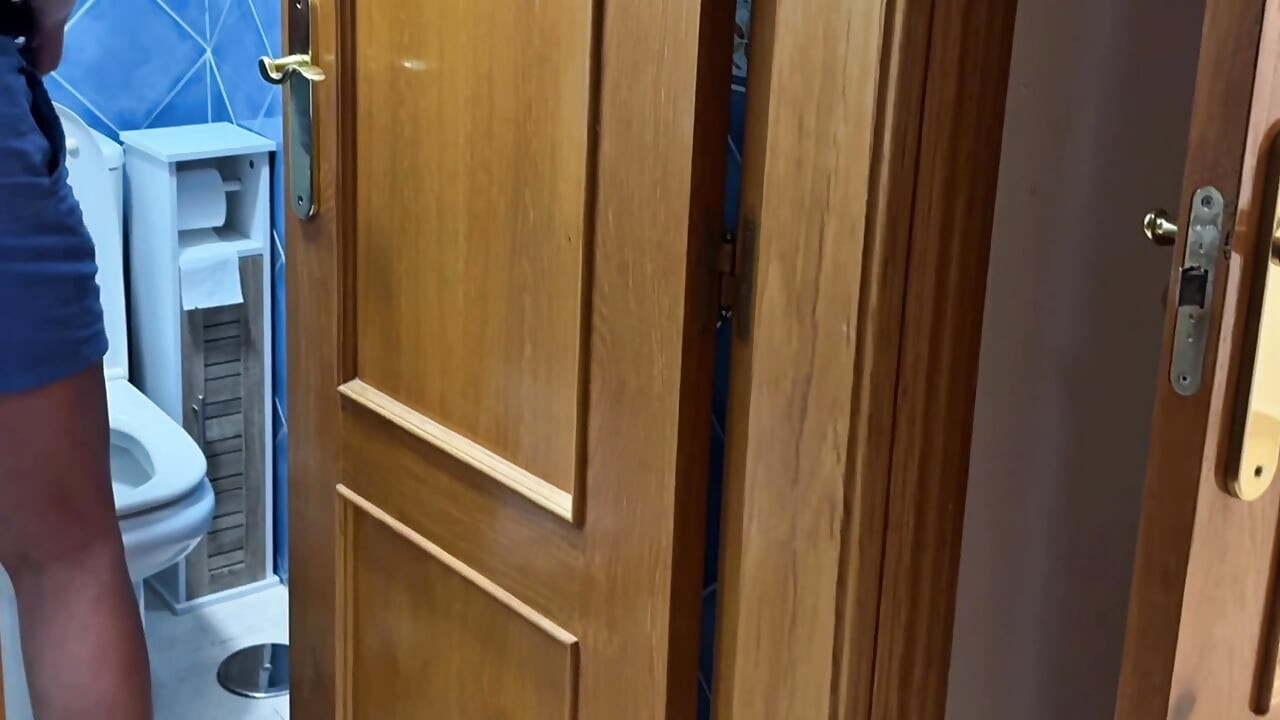 Door Left Open - Stepmom Pee Collection for Her Stepson