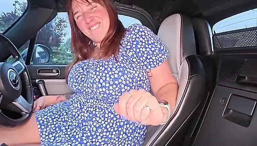 Real British MILF Drives Me in Her Car and Jerks Me off!