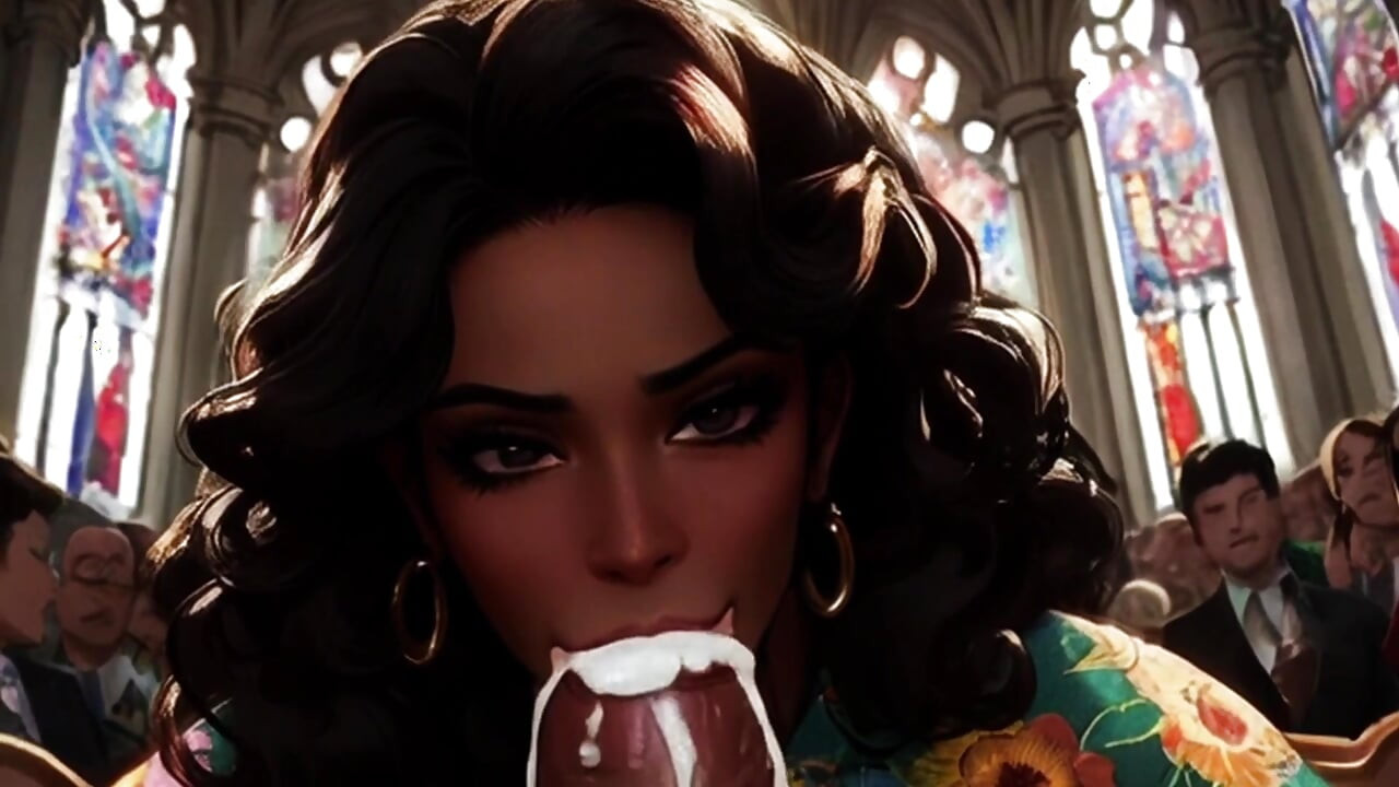 O femeie sexy se joacă în continuare cu pula mea în biserică....